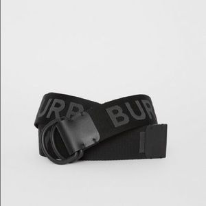 Burberry Logo Detail Double D-ring Belt In Black